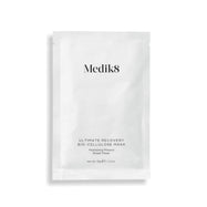 A single white sachet of Medik8 Ultimate Recovery Bio-Cellulose Mask displayed flat against a clean white background with a subtle shadow. Text labels it as a "Hydrating Mineral Sheet Mask."