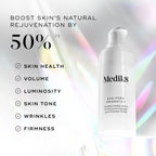 A graphic titled ‘Boost Natural Rejuvenation by over 50% vs Control,’ showing two images comparison of the skin’s dermis and epidermis, pointing to skin cell rejuvenation and increased skin cell rejuvenation with Exo-PDRN Prismatic+. 

*Proven via ex vivo study measuring Ki67 protein marker foor cell proliferation vs. untreated control after 24 hours