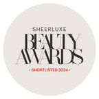 SheerLuxe Beauty Awards 2024 shortlisted badge on a white background